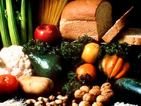 , , , , , , ,  , , , , , . . .  .  . . . . . . . 
Still life. Bread. Potato. Vegetables. Tomato. Cauliflower. Broccoli. Nuts. Peanut. Monkey nut. Fruit. Apple. Banana. Photo. Food stuffs by the gross, production. Meal. Pictures. Text.